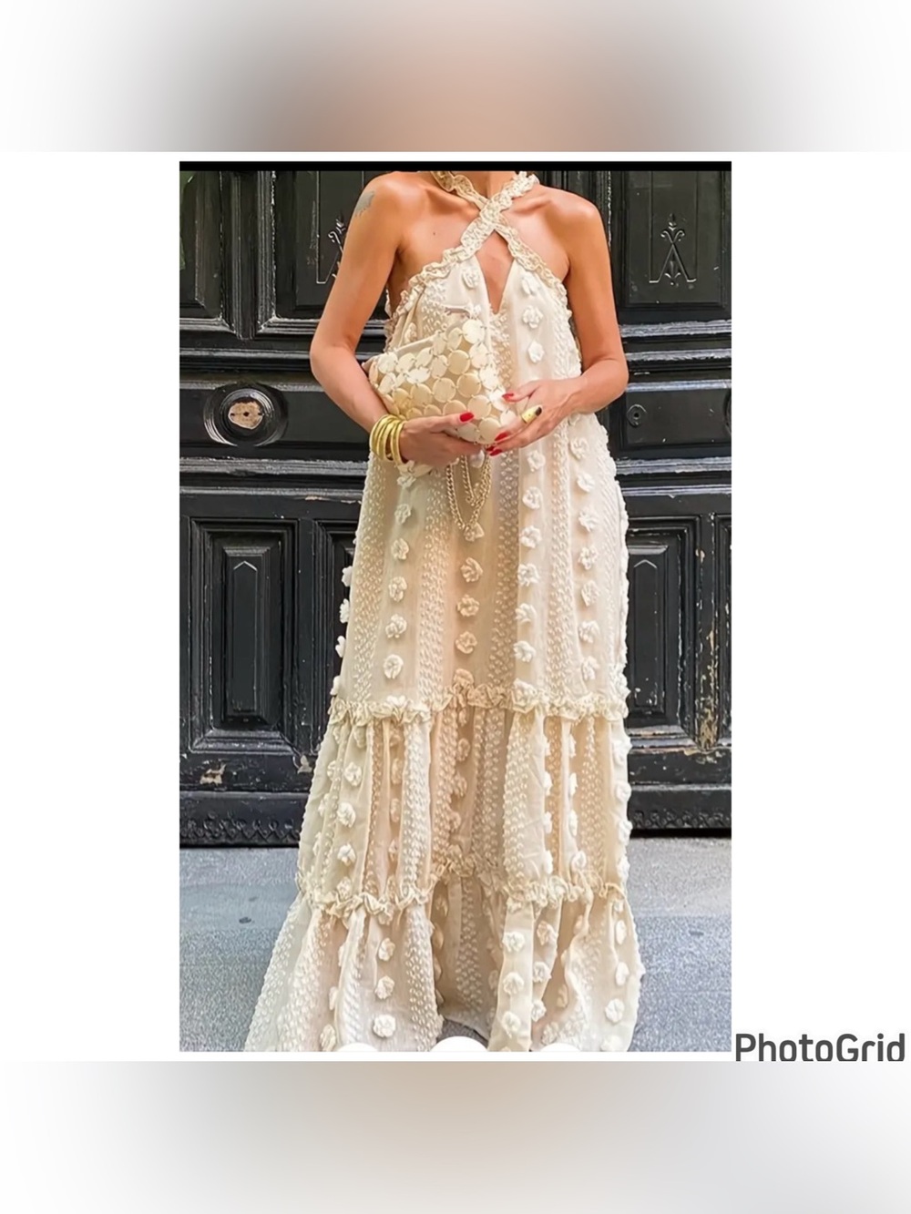 ZARA 3D Appliqués Maxi Dress S NWOT
